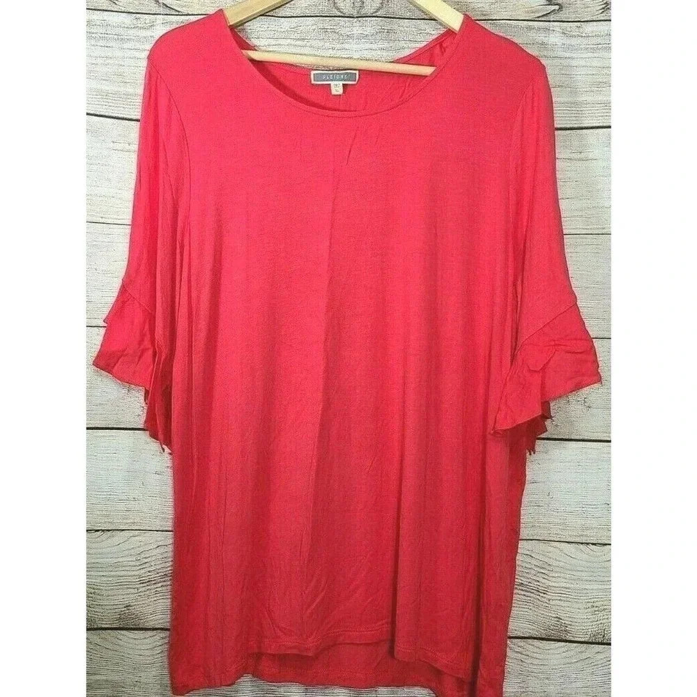 Pleione Women's Blouse Top Size XL Peach New